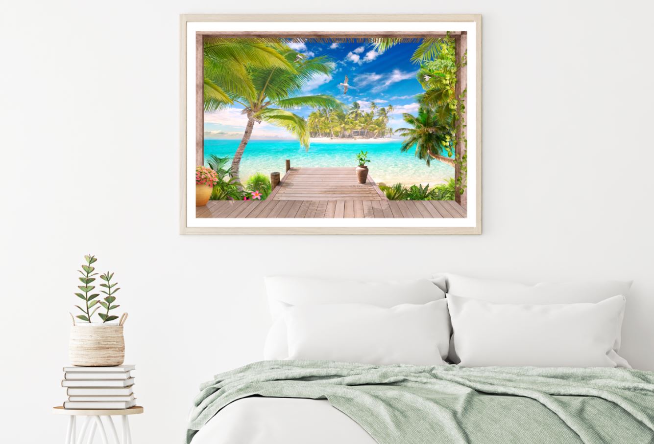 Resort & Sea Scenery Photograph Home Decor Premium Quality Poster Print Choose Your Sizes