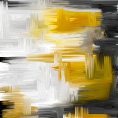 Square Canvas Gold & B&W Abstract Painting High Quality Print 100% Australian Made