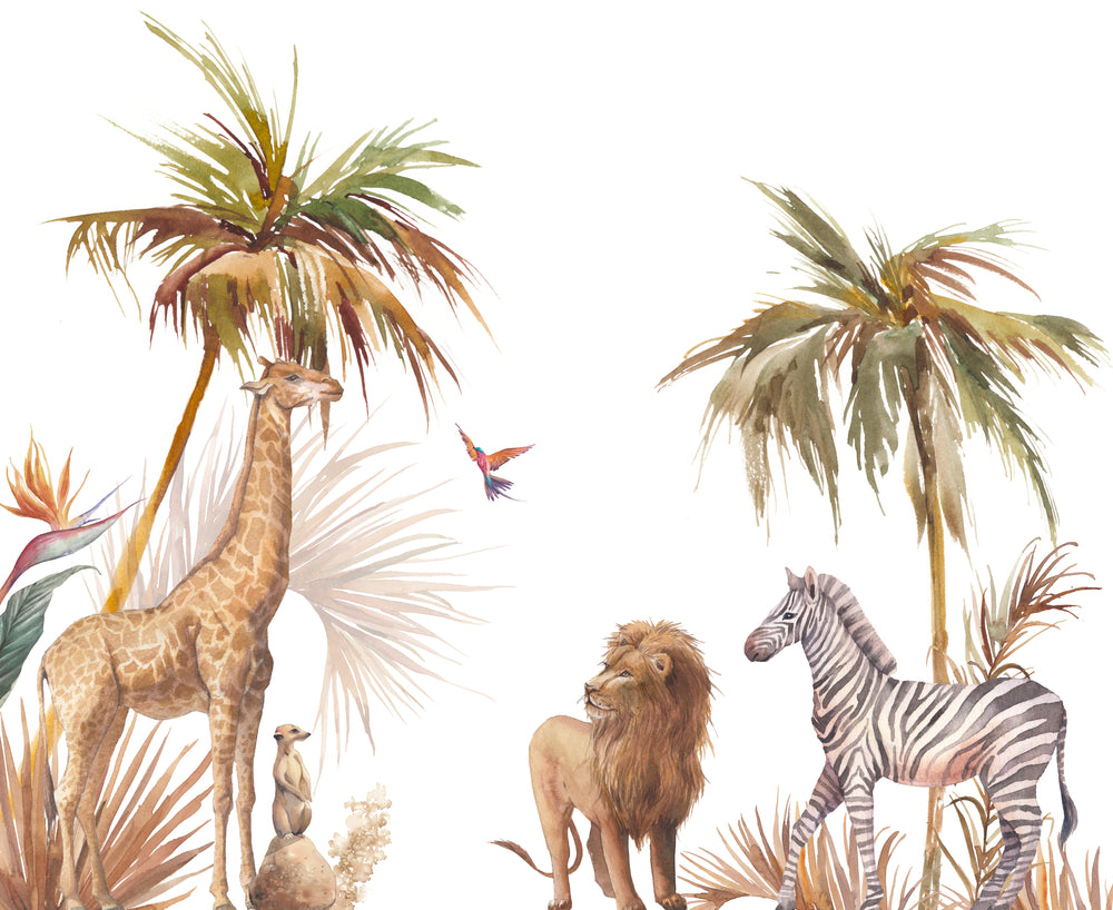 Animals in Forest Watercolor Art Print 100% Australian Made
