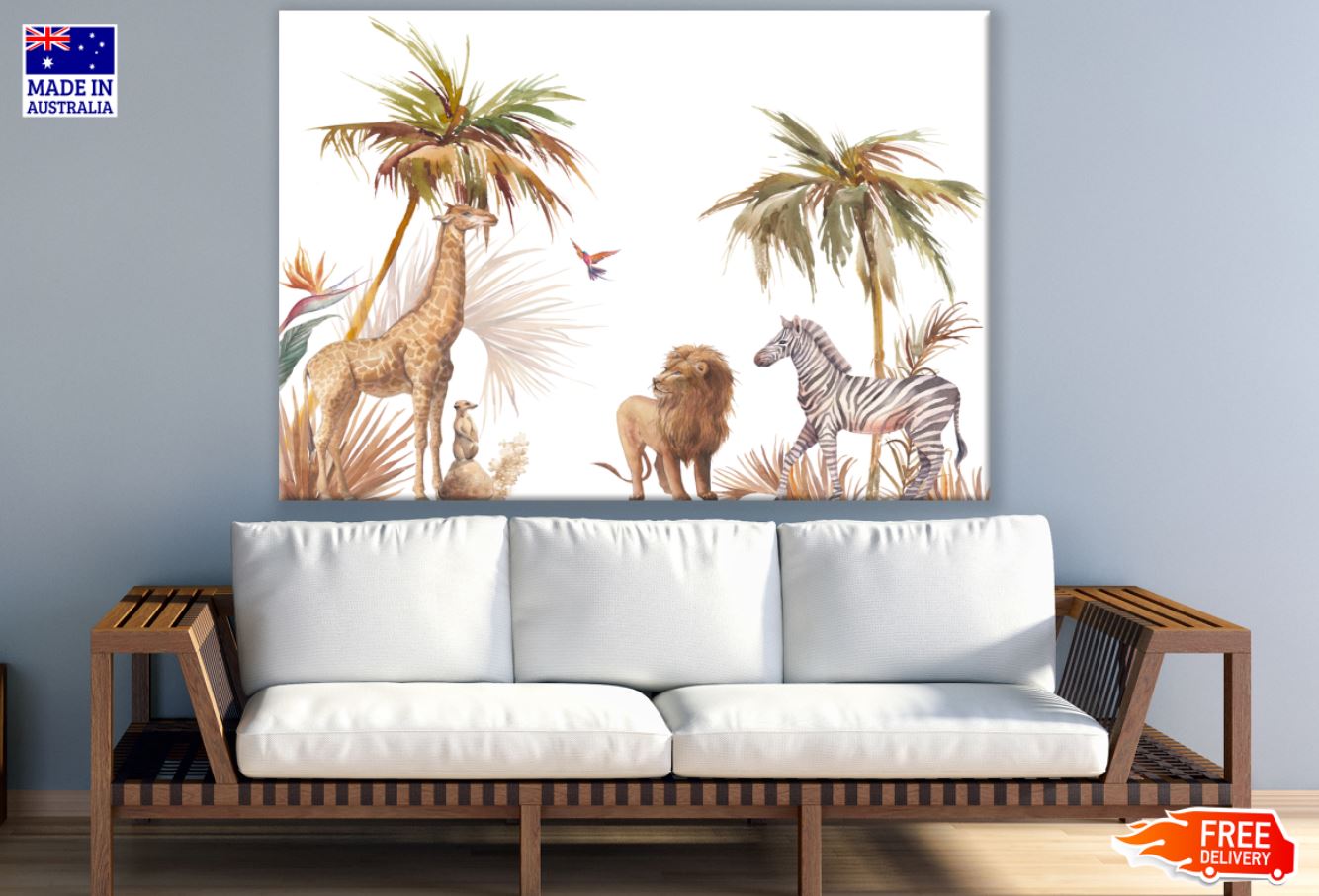Animals Watercolor Painting Print 100% Australian Made