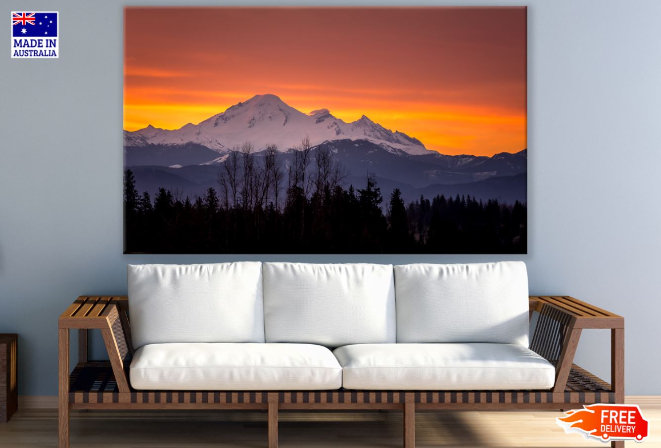 Sunset Over Mountains Scenery Print 100% Australian Made
