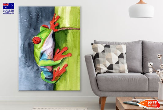 Frog on a Tree Watercolor Painting Print 100% Australian Made