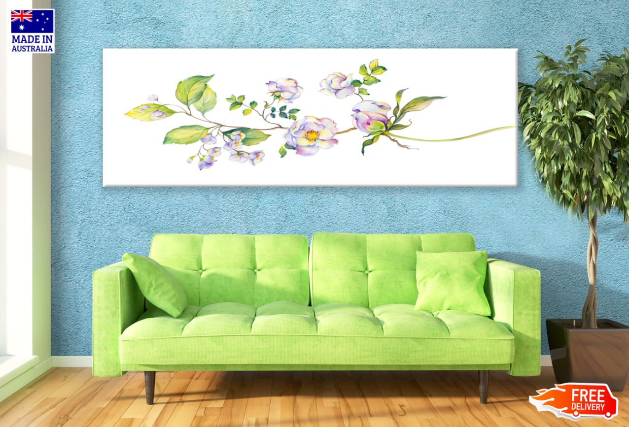Panoramic Canvas Colorful Flowers Art High Quality 100% Australian Made Wall Canvas Print Ready to Hang