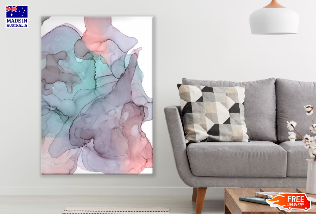 Pink Green Abstract Paint Design Print 100% Australian Made