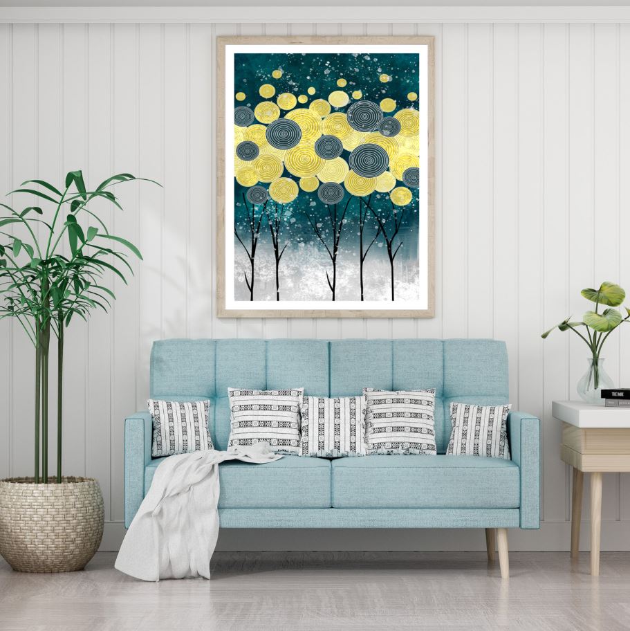 Green Gold & Grey Abstract Design Home Decor Premium Quality Poster Print Choose Your Sizes
