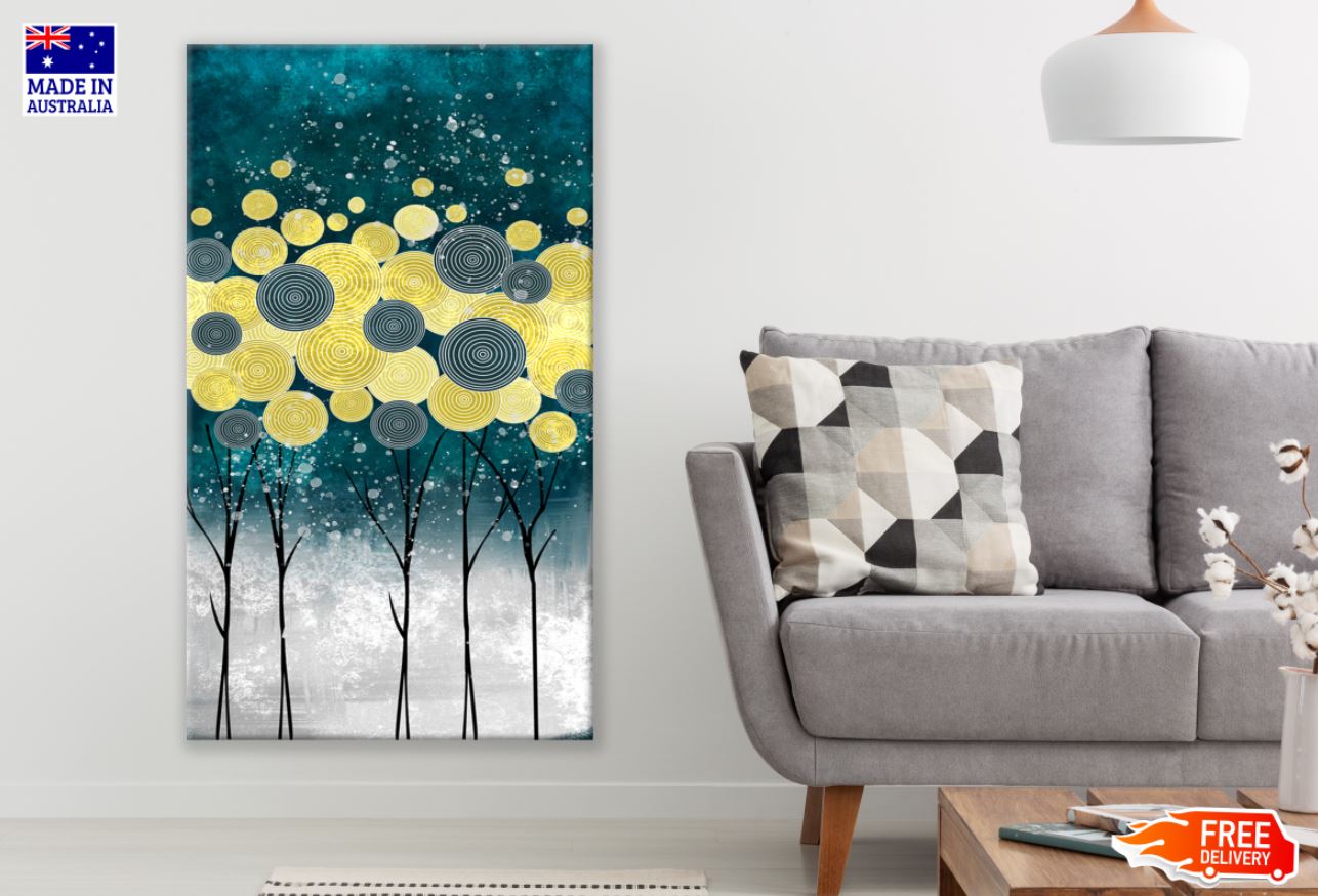 Green Gold & Grey Abstract Design Print 100% Australian Made