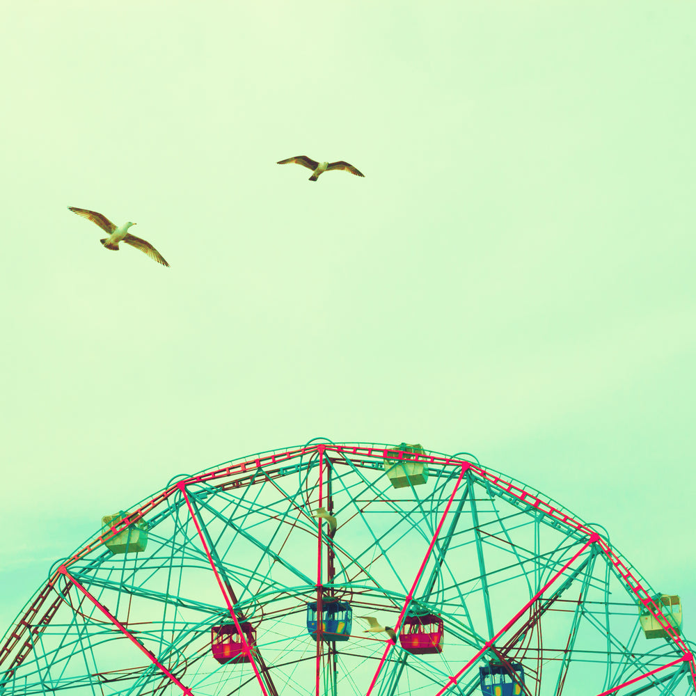 Square Canvas Ferris Wheel & Sky Photograph High Quality Print 100% Australian Made