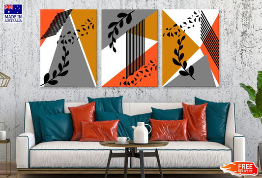 3 Set of Minimalist Leaves Art High Quality Print 100% Australian Made Wall Canvas Ready to Hang