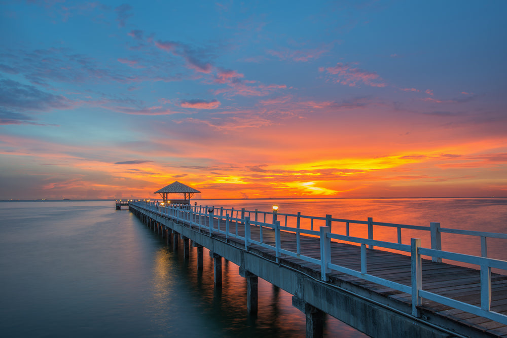 Beach Wooden Pier Sunset Photograph Print 100% Australian Made