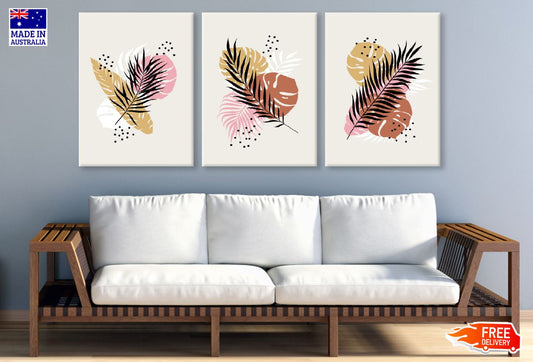 3 Set of Floral Line Vector Art High Quality Print 100% Australian Made Wall Canvas Ready to Hang