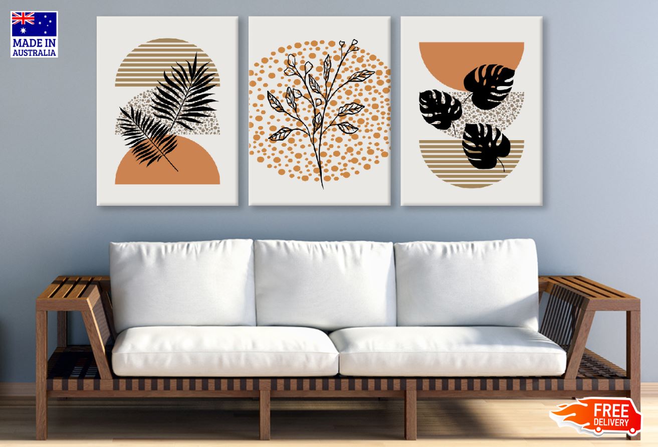 3 Set of Floral Line Vector Art High Quality Print 100% Australian Made Wall Canvas Ready to Hang