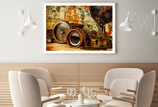 Vintage Compass & Binoculars Home Decor Premium Quality Poster Print Choose Your Sizes