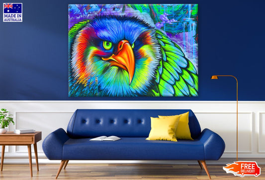 Colorful Abstract Eagle Portrait Print 100% Australian Made