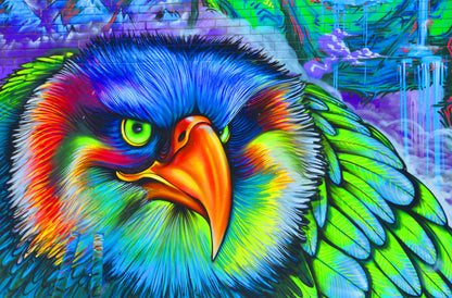 Colorful Abstract Eagle Portrait Print 100% Australian Made