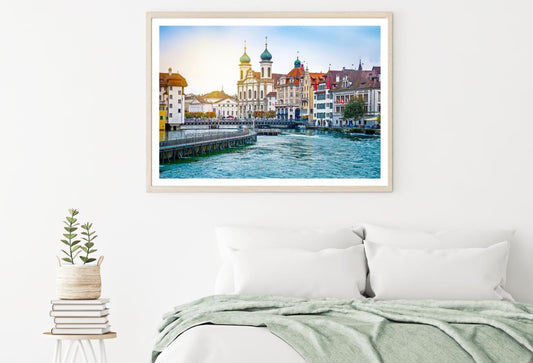 Buildings Near Canal Photograph Home Decor Premium Quality Poster Print Choose Your Sizes