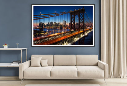 Bridge Night View Photograph Home Decor Premium Quality Poster Print Choose Your Sizes