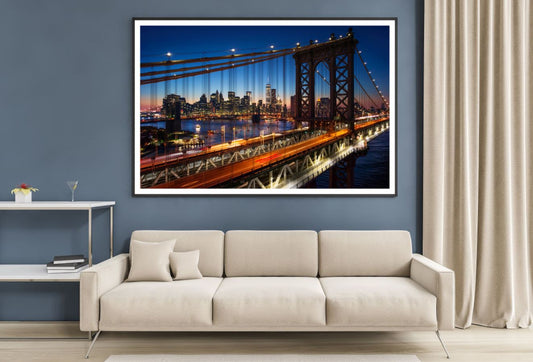 Bridge Night View Photograph Home Decor Premium Quality Poster Print Choose Your Sizes