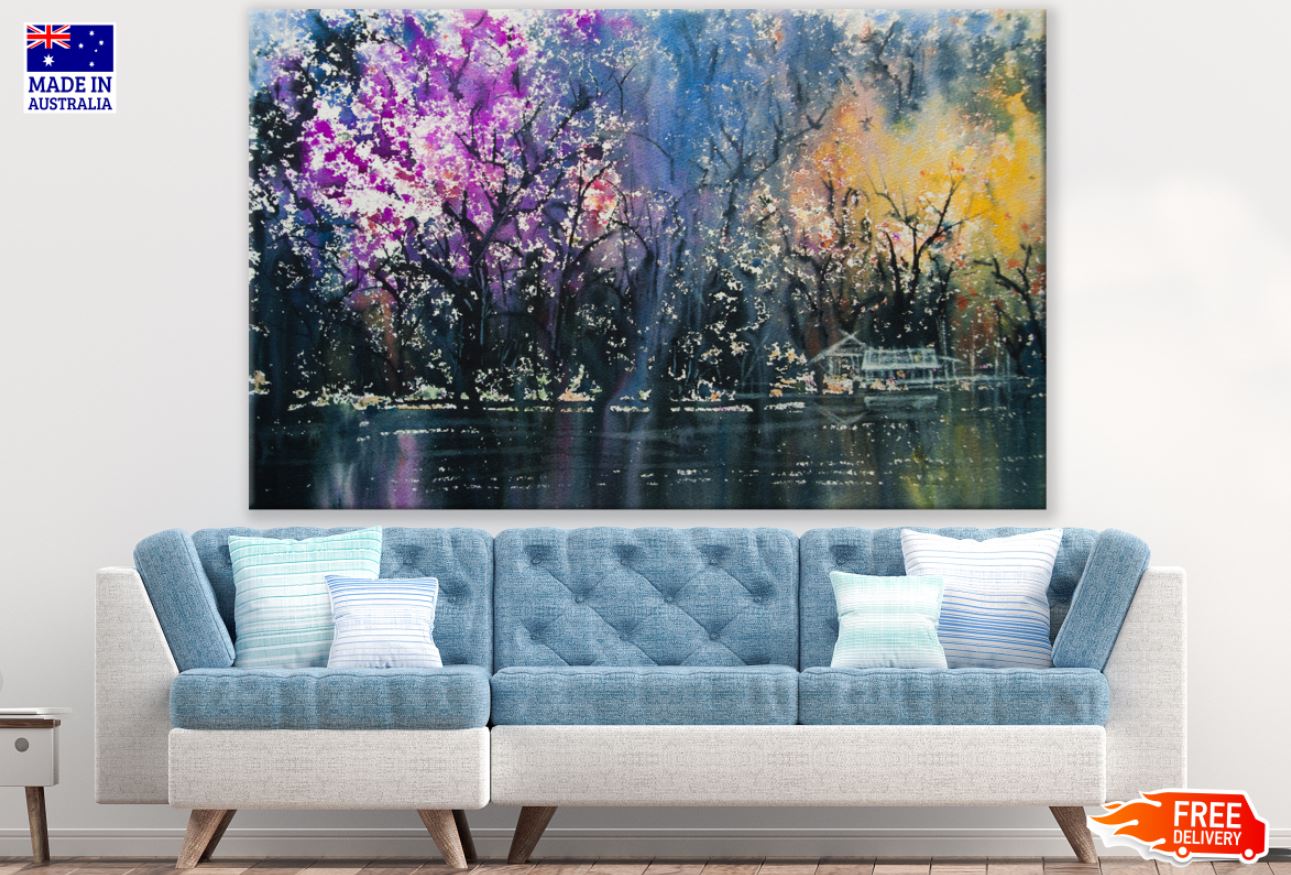 Colorful Forest Oil Painting Print 100% Australian Made