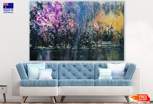 Colorful Forest Oil Painting Print 100% Australian Made