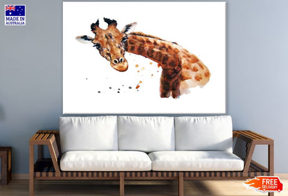 Giraffe Portrait Watercolor Painting Print 100% Australian Made