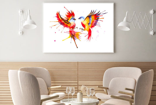 Colorful Birds Watercolor Painting Home Decor Premium Quality Poster Print Choose Your Sizes