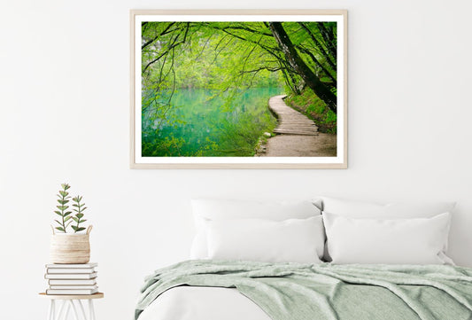 Wooden Pier Along Lake Photograph Home Decor Premium Quality Poster Print Choose Your Sizes