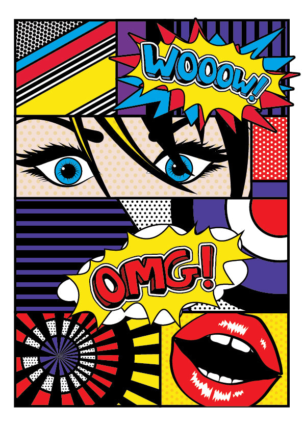 Beauty Collage Style Pop Art Comic Illustration Print 100% Australian Made