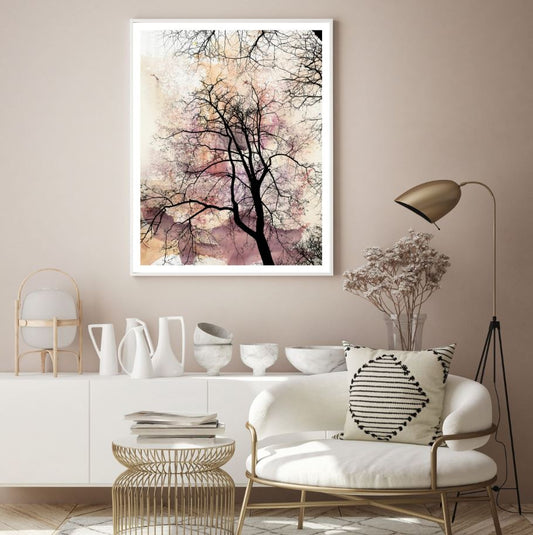 Trees & Sky View Watercolor Paint Home Decor Premium Quality Poster Print Choose Your Sizes