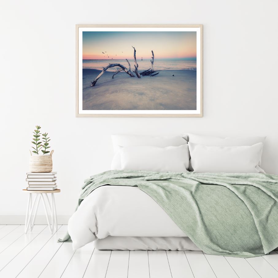 Tree on Sea Shore Photograph Home Decor Premium Quality Poster Print Choose Your Sizes