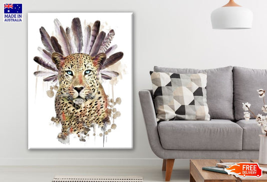 Leopard Portrait Watercolor Painting Print 100% Australian Made