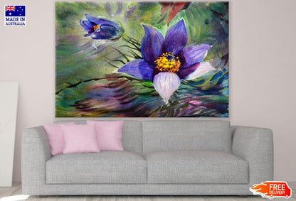 Purple Flowers Oil Painting Print 100% Australian Made