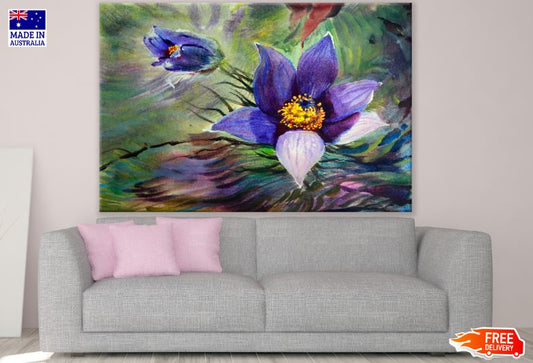 Purple Flowers Oil Painting Print 100% Australian Made