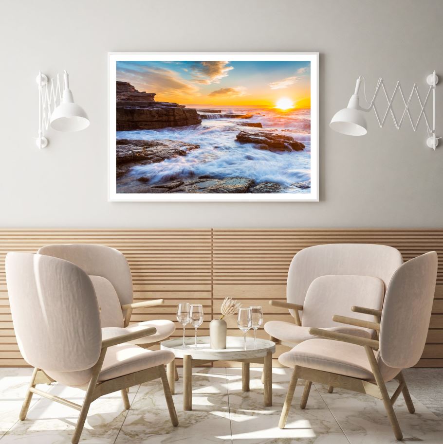 Sea Sunset Scenery Photograph Home Decor Premium Quality Poster Print Choose Your Sizes