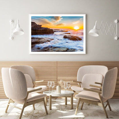 Sea Sunset Scenery Photograph Home Decor Premium Quality Poster Print Choose Your Sizes