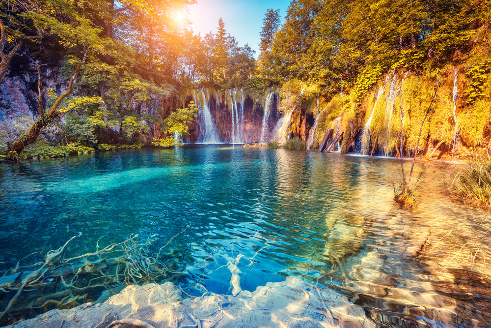 Stunning View of Water Stream With Tiny Waterfalls Photograph Print 100% Australian Made