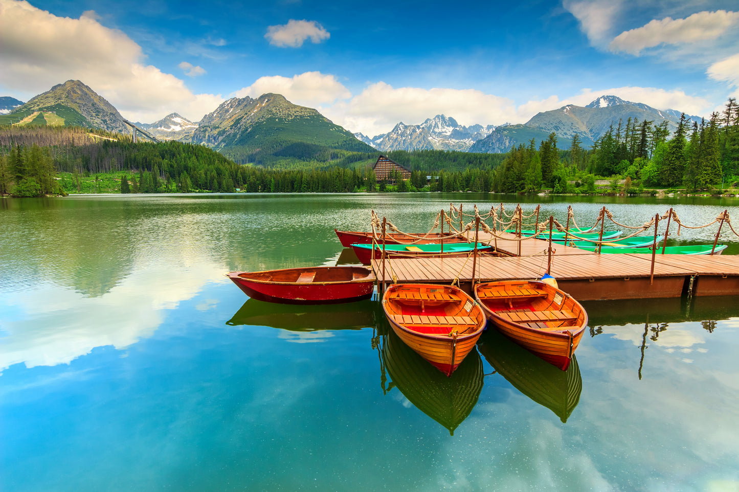 Boats on Wonderful Mountain Lake Photograph Print 100% Australian Made