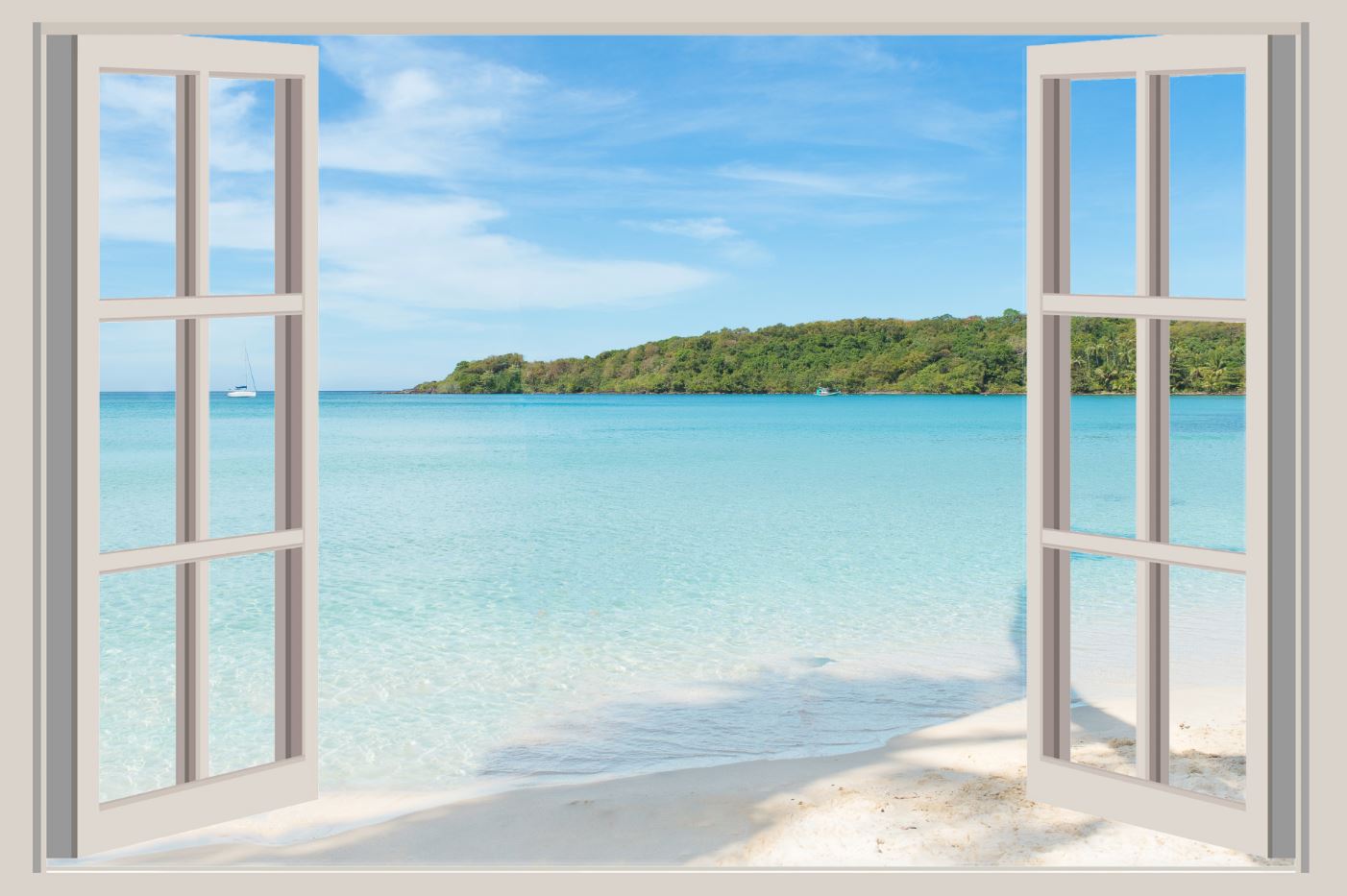 Sea Window Scenery Photograph Home Decor Premium Quality Poster Print Choose Your Sizes