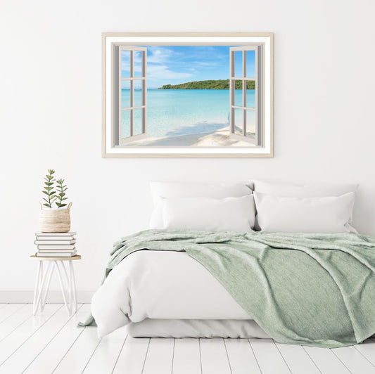 Sea Scenic Window View Photograph Home Decor Premium Quality Poster Print Choose Your Sizes