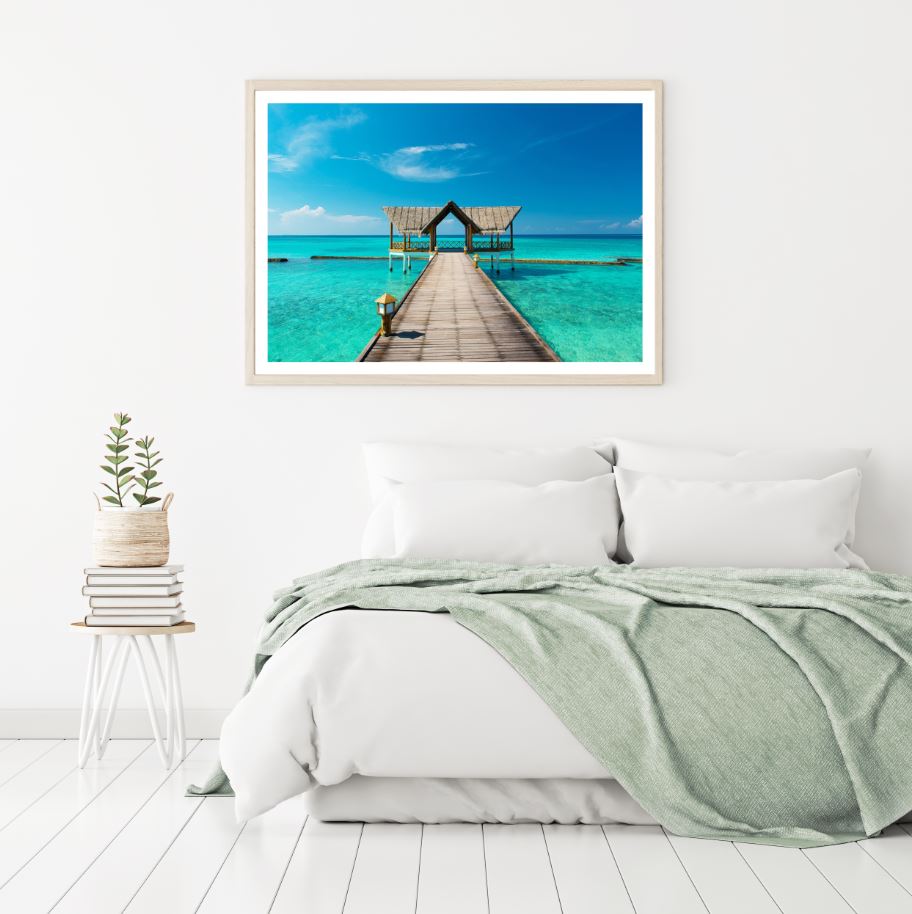 Wooden Pier Over Sea Scenery View Home Decor Premium Quality Poster Print Choose Your Sizes