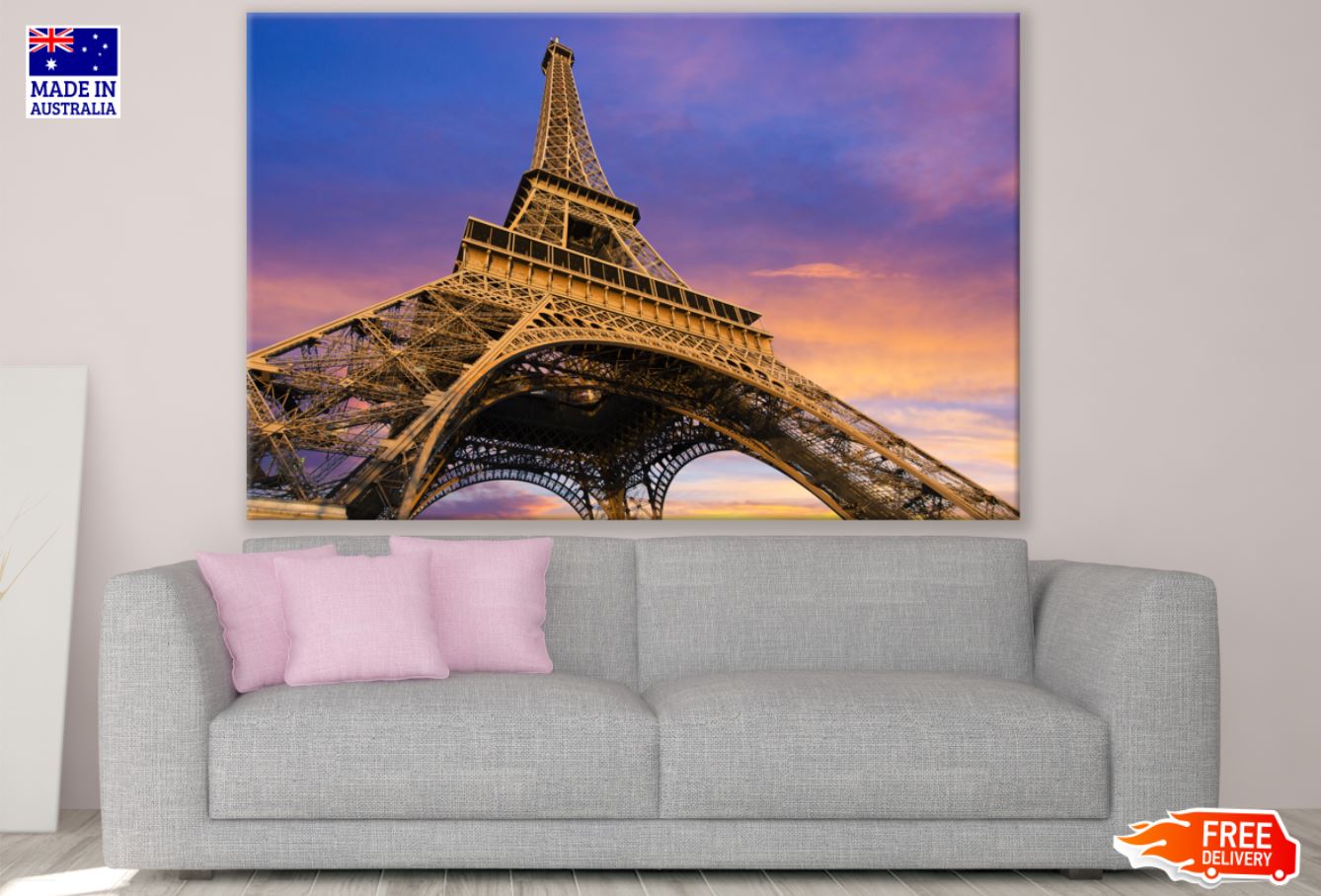 Eiffel Tower at Sunset Photograph Print 100% Australian Made