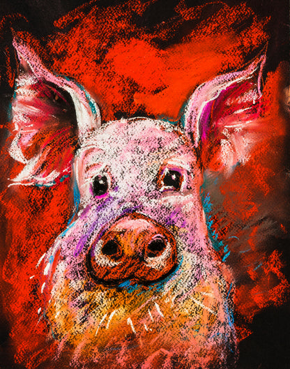 Pig Watecolour Painting Print 100% Australian Made