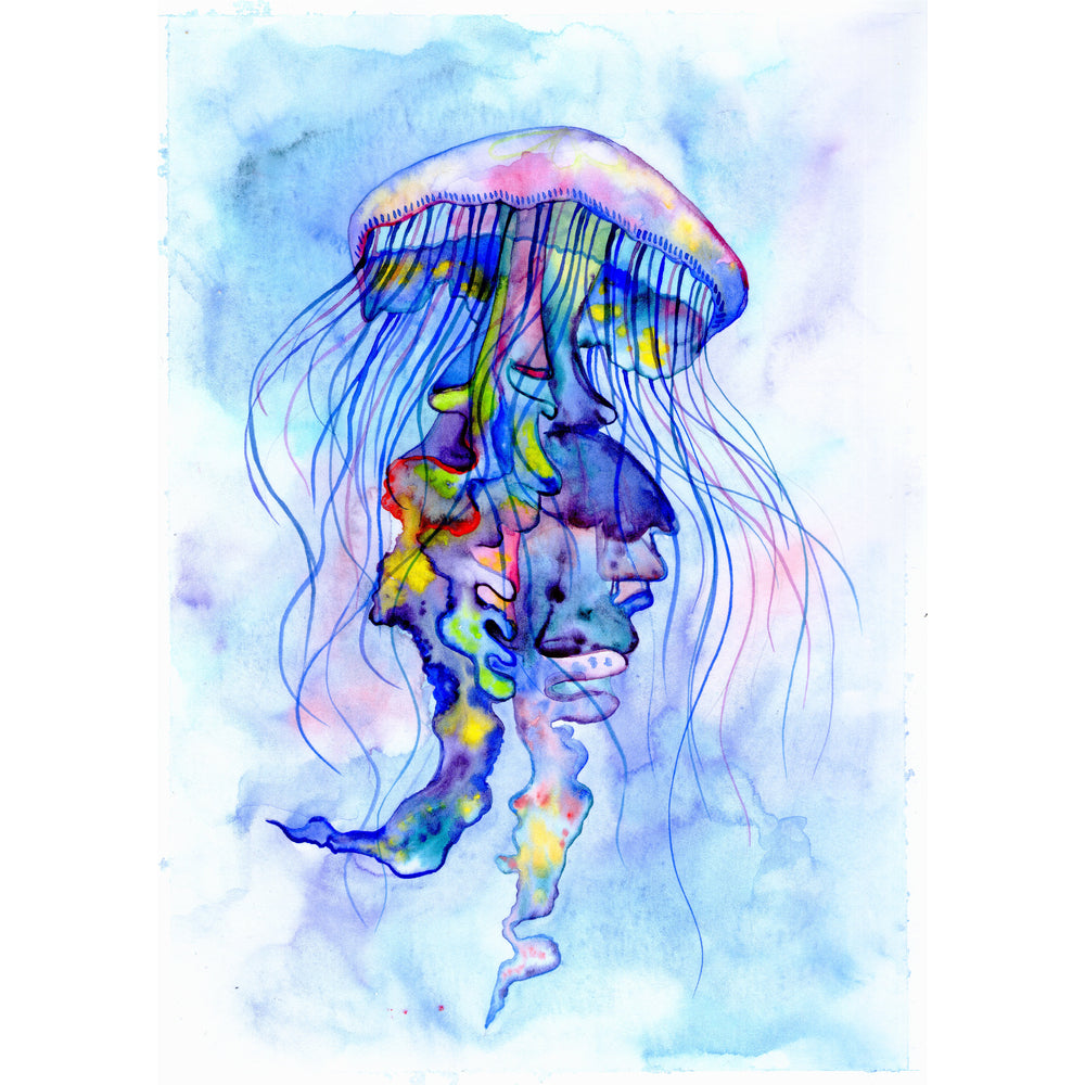 Abstract Jelly Fish Painting Print 100% Australian Made