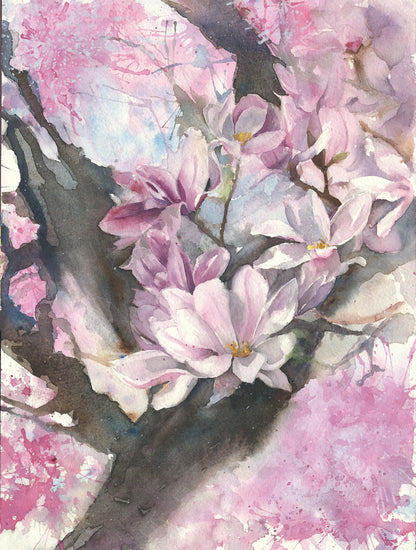 Colorful Pink Floral Watercolor Painting Print 100% Australian Made