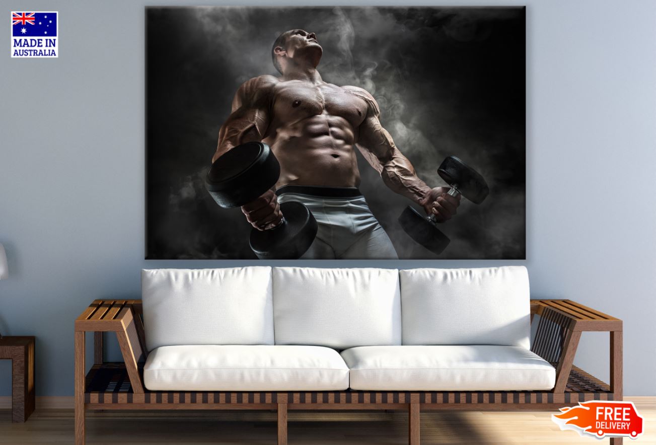 Body Builder in Gym Photograph Print 100% Australian Made