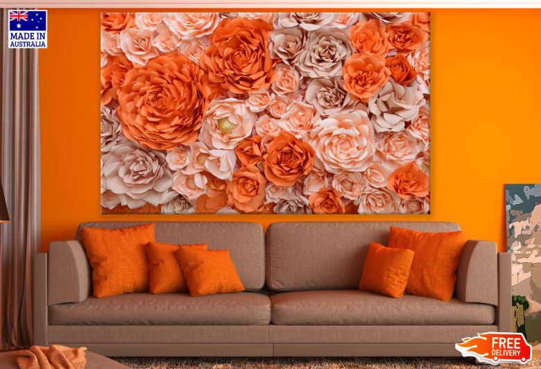 Orange & Pink Flower Bunch Photograph Print 100% Australian Made