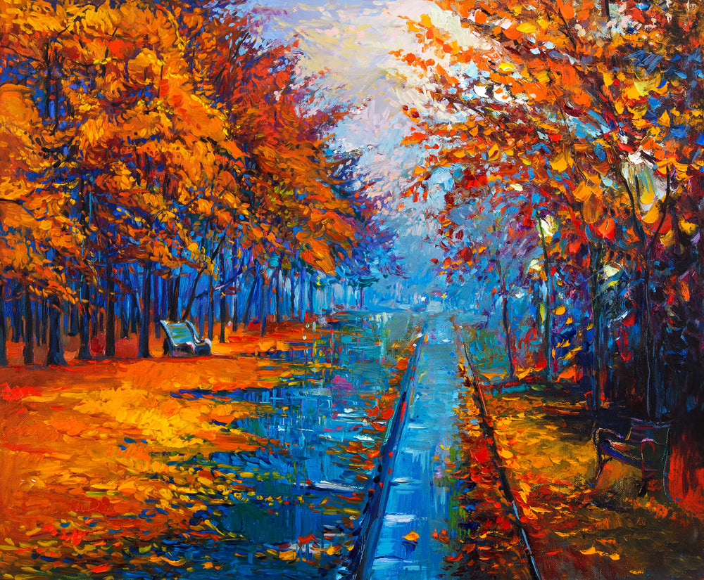 Square Canvas Colorful Forest Oil Painting High Quality Print 100% Australian Made