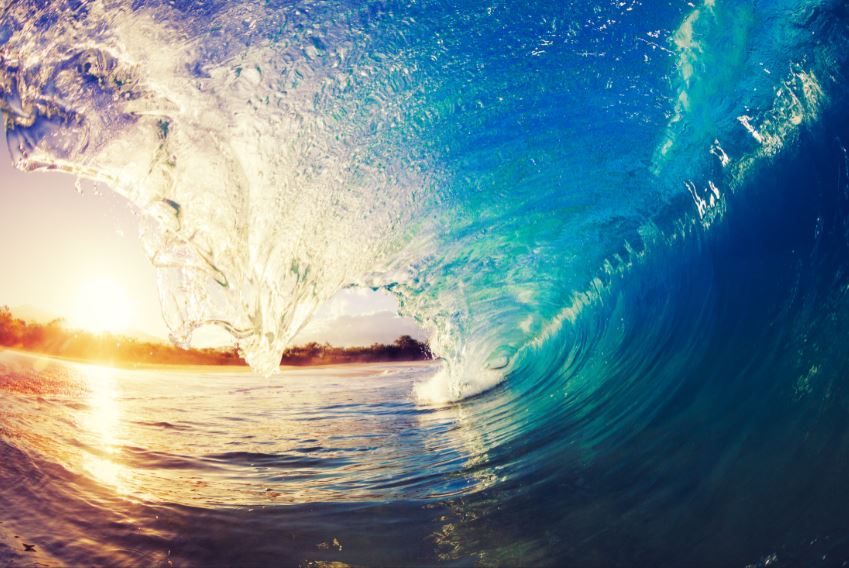 Sun through Sea Wave Photograph Print 100% Australian Made