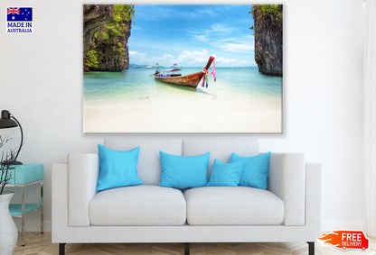 Boat on Sea Shore Photograph Print 100% Australian Made