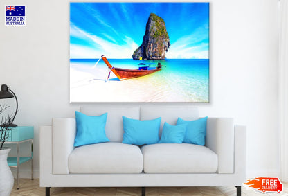Boat on Sea Shore Photograph Print 100% Australian Made