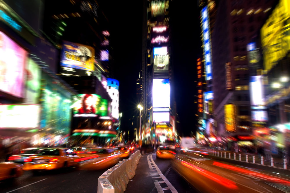 Night view of Times Square New York City Blurry Vision Photograph Print 100% Australian Made